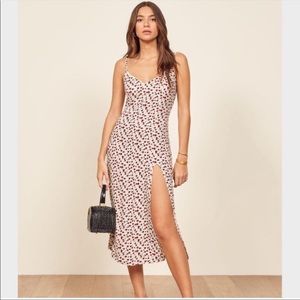 Reformation Crimini Rose Midi Dress w/ Slit